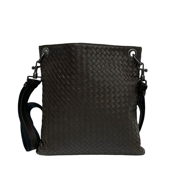 BOTTEGA VENETA Brown Leather Intrecciato Pochette Shoulder Bag - Picture 4 of 9